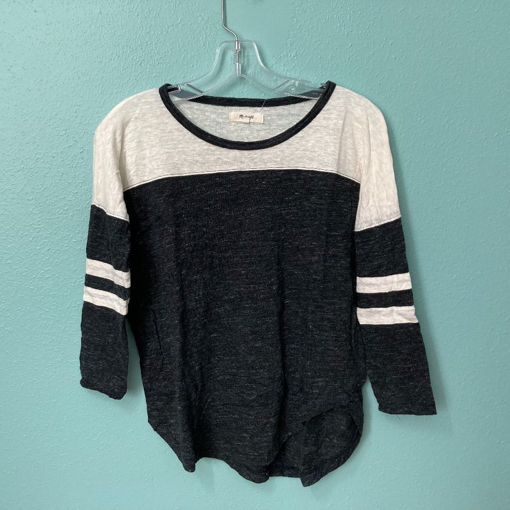 LAST CHANCE - Donating 5/25 Madewell Front Runner 3/4 Sleeve Linen Tee - Picture 1 of 4